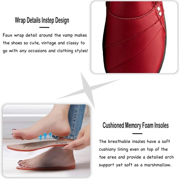 Kordal Women's Red Slip-Ons Lightweight Leather Stylish Casual Loafers Shoes - Picture 5 of 9